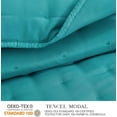 thumbnail image 5 of Chezmoi Collection Tencel Modal Blend Quilt Set King Size, Teal, Lightweight Soft Bedspread Crescent Stitched Quilt for All Seasons, 3-Piece, 5 of 9