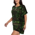 thumbnail image 2 of Fuzoiu Framed Greenery Wall Art Print Women's Short-Sleeved Pajama Set,Lounge Sleepwear Set,Womens Pajama Sets 2 Piece,Button-Up Top and Shorts with Pockets-Small, 2 of 7