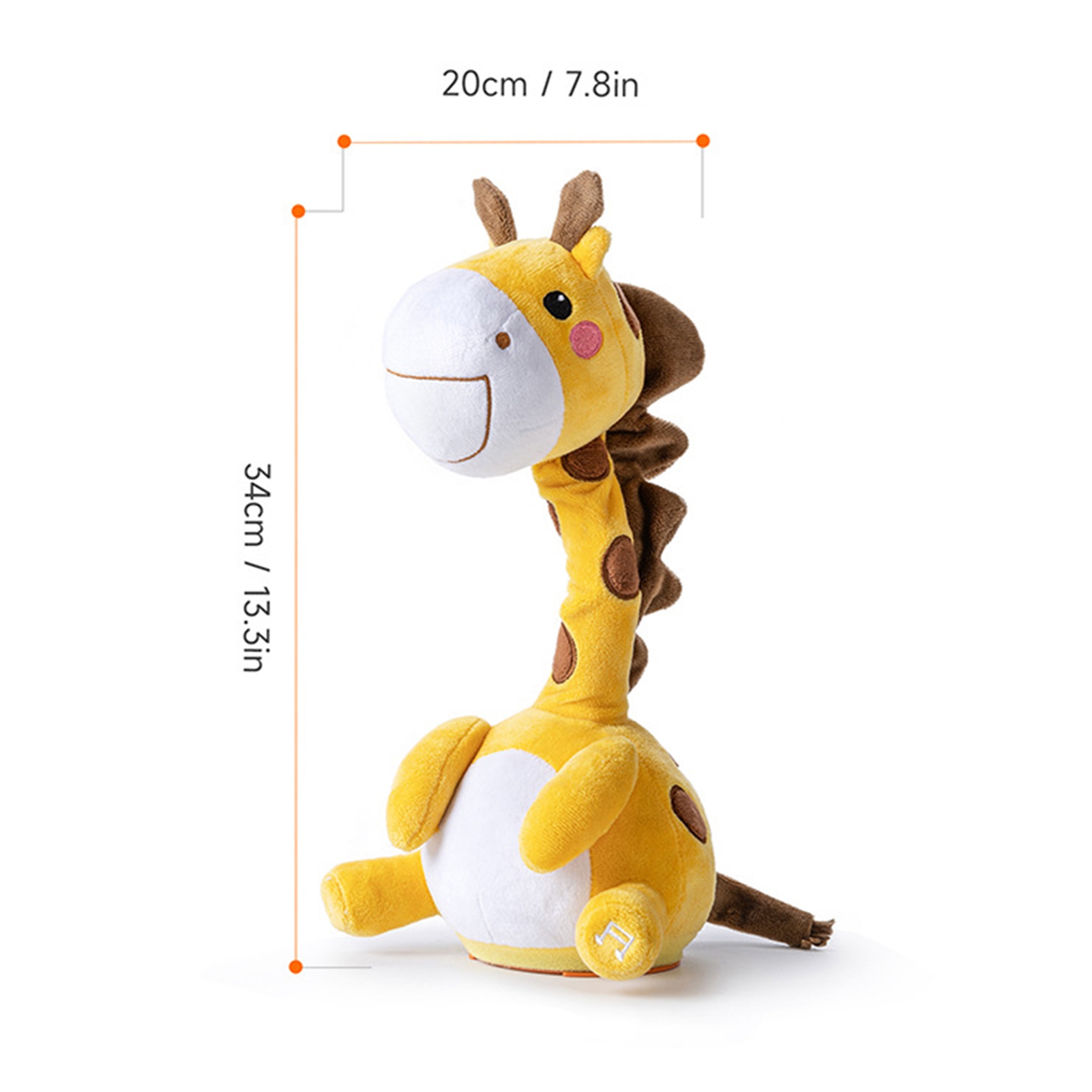Girafe Dansante Interactive - Jouet électronique Parlant, Lumière, Musique, Répète La Voix - Peluche Douce Pour Bébé Et Enfant - 6
