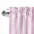thumbnail image 2 of Summer Coconut Window Valance for Kitchen, Shell Hibiscus Frangipani Pink Stripes Rod Pocket Short Curtain for Small Windows, Light Filtering Decorative Valance, 60 x 14 Inch, 2 of 9