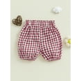 thumbnail image 2 of Nygoyerh Baby Girls Bloomers Shorts Plaid Print Elastic Waist Ruffled Detail Short Pants Infant Clothing 3M 6M 9M 12M 18M 24M, 2 of 7