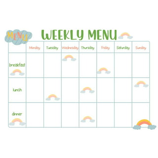 Magnetic Dry Erase Kitchen Fridge Weekly Meal Planner Menu Board