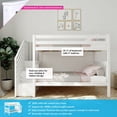 thumbnail image 2 of Max & Lily Twin over Twin Bunk Bed for Kids, Solid Wood Bunk Beds with Stairs and Storage, White, 2 of 13
