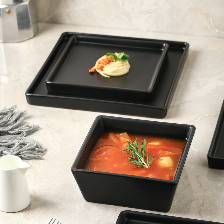 Black square dishes top
