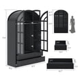 thumbnail image 6 of Blotout Arched Armoire Wardrobe Closet with LED Light & Glass Doors, 78" Tall 3 Door Armoire Closet with 4 Drawers & 5 Storage Shelves, Large Bedroom Storage Clothes Organizer with Hanging Rod, 6 of 10