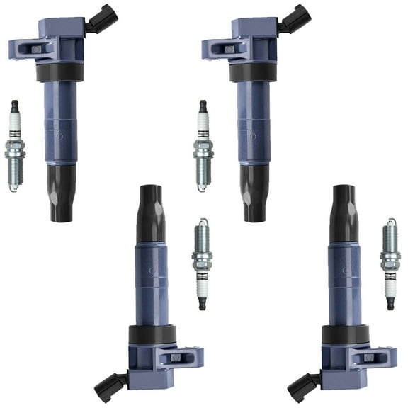 Set of 4 ISA Ignition Coil and Champion Spark Plugs Compatible with 2010-2013 Hyundai Tucson 2.4L l4 Replacement for UF611