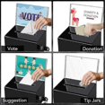 thumbnail image 3 of 1 Pack Acrylic Donation Box with Lock, Black Ballot Box with Sign Holder, Suggestion Box for Fundraising, Donation 26-27s, 3 of 5