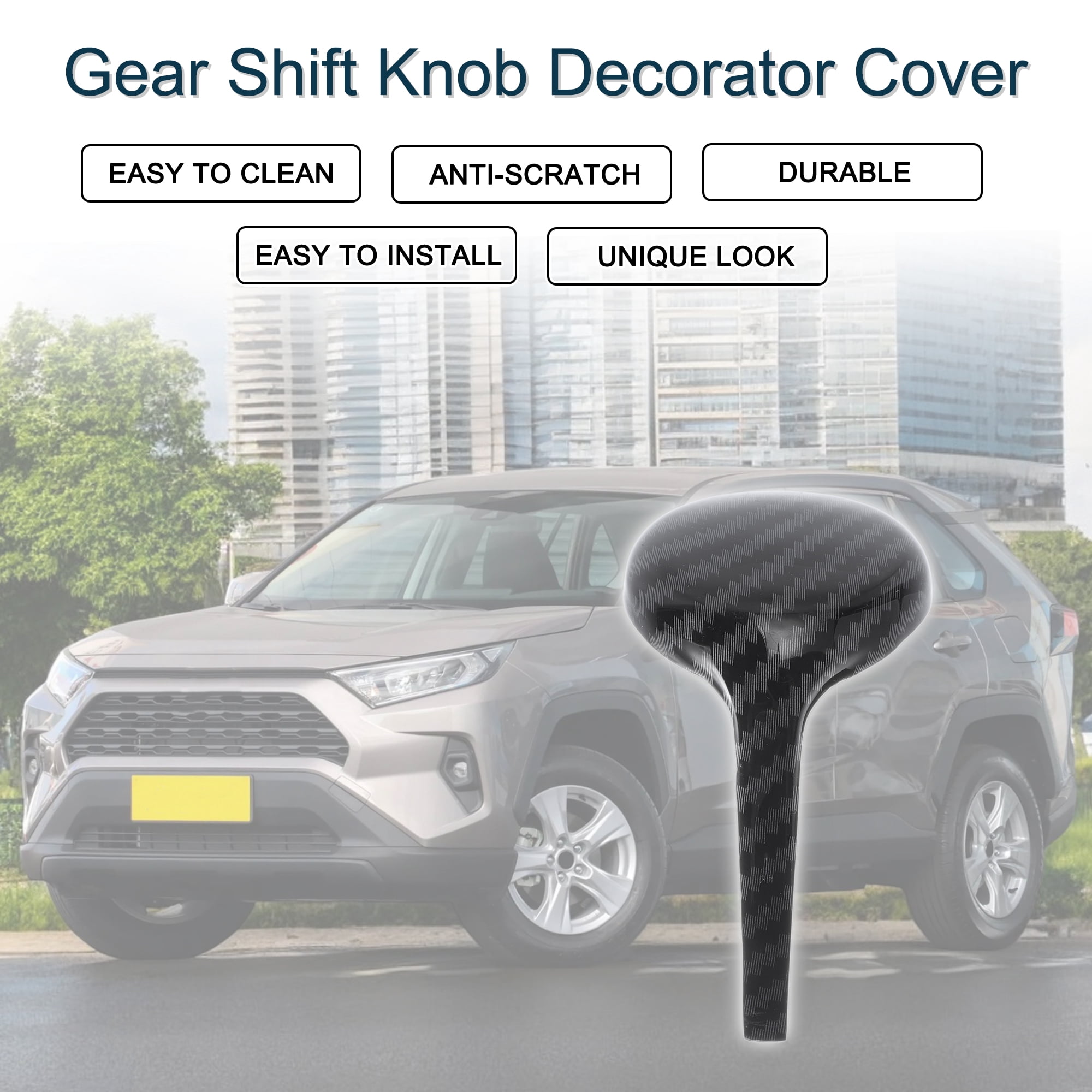 Unique Bargains Gear Shift Knob Cover for Toyota Rav4 Corolla Vios 2014-2018