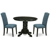 East West Furniture Dining Room Set Black, SHCE3-BLK-21