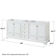 thumbnail image 3 of Wyndham Collection Deborah 80" No Sink Wood Double Bathroom Vanity in White/Gold, 3 of 4