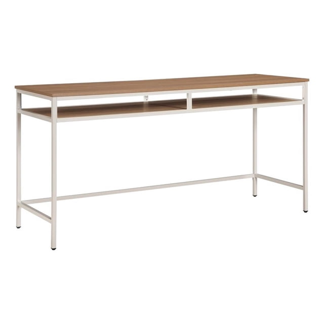 Scranton & Co 60" Writing Desk in Taupe Frame and Brown Oak Top