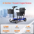 thumbnail image 3 of EAGLOG Light Weight 4 Wheels Mobility Scooter for Seniors, Electric Folding Wheelchair Device for Travel, 24.8 Miles Range, Blue, 3 of 14