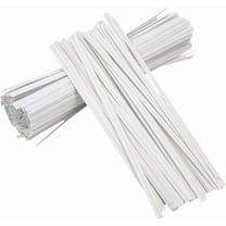 100Pcs Wire Twist Ties 120x4x0.5mm White Paper Twist Ties Gift Wrapping Supplies Packaging Decorations for Party Wedding Household Office Use Bags