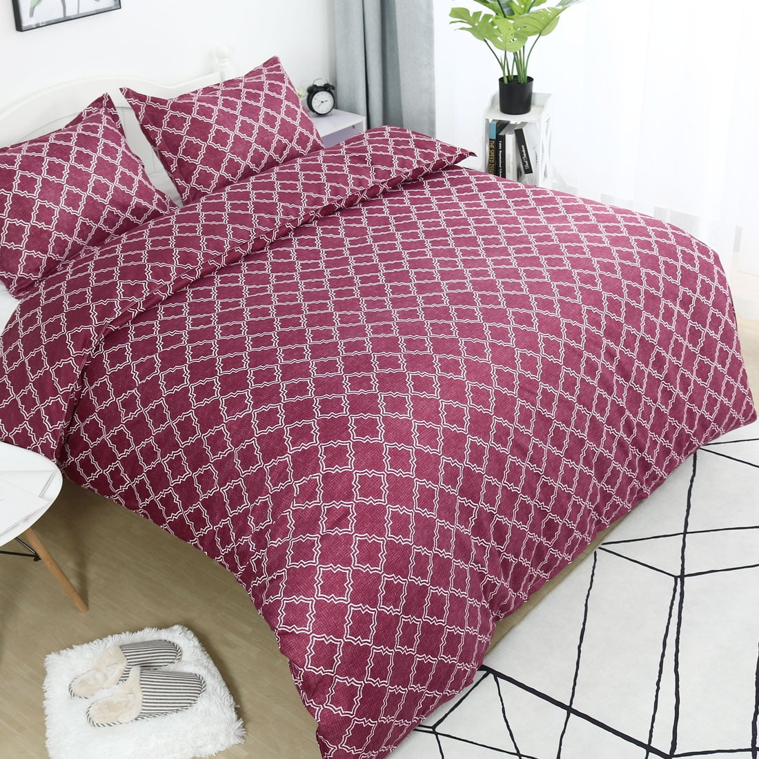 The Pillow Collection Kashi Geometric Bedding Sham Slate European/26 x 26 