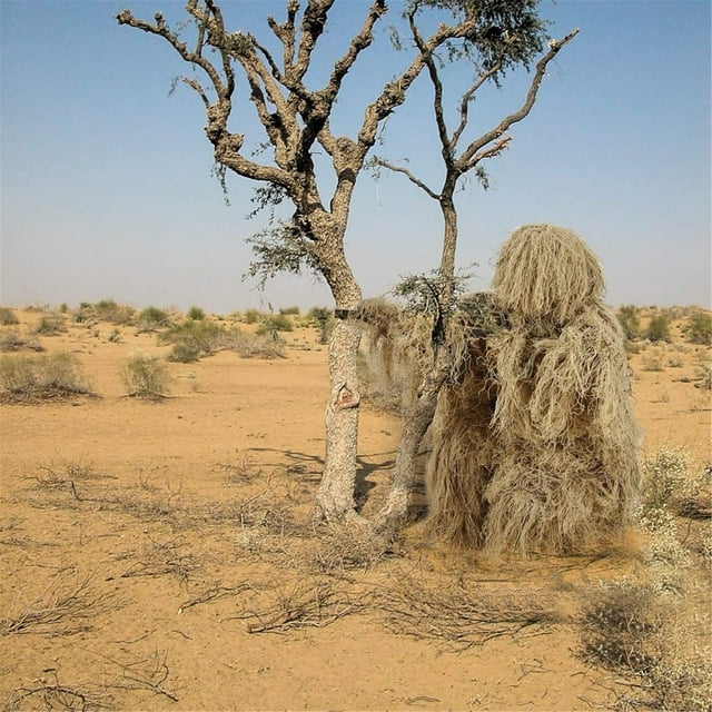 5 in 1 Ghillie Suit, 3D Camouflage Hunting Apparel Including Jacket, Pants, Hood, Carry Bag