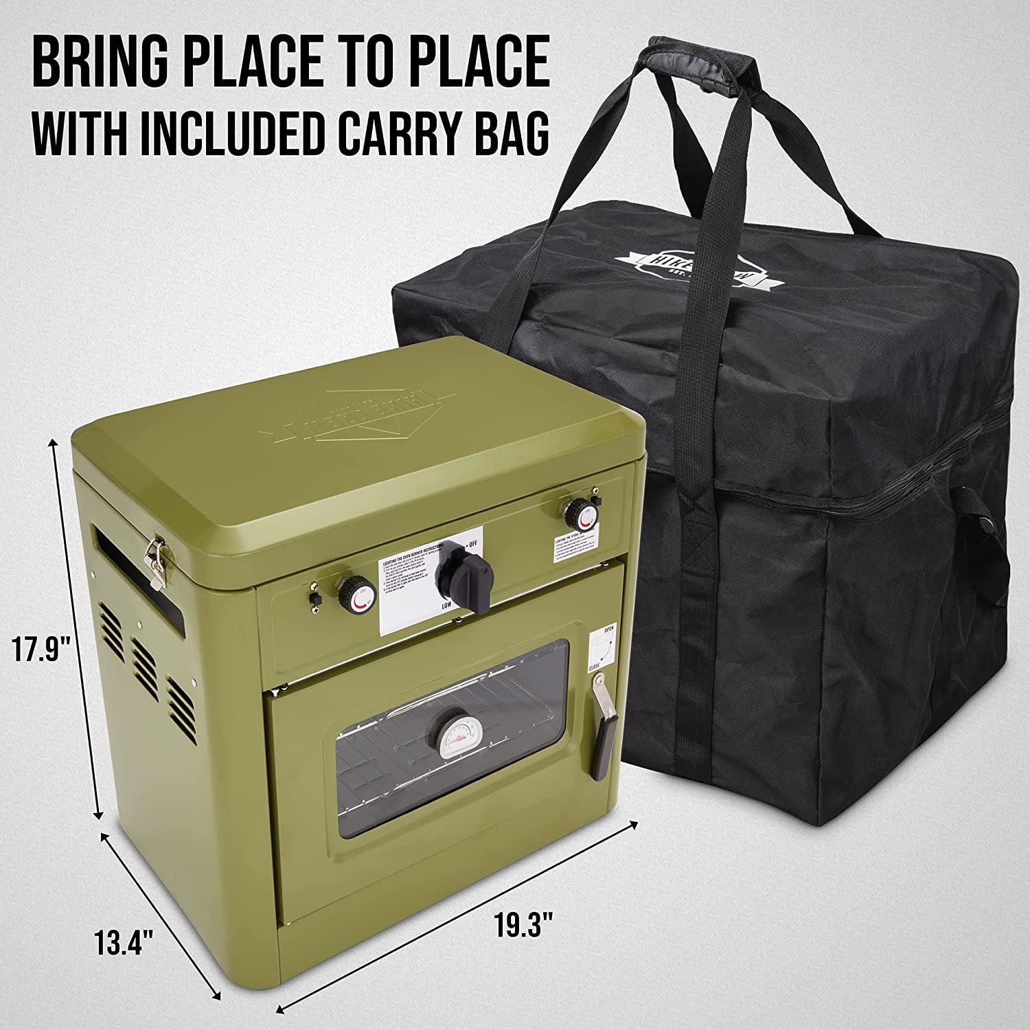 Hike Crew Outdoor Gas Camping Oven W/Carry Bag, 2 Burner Portable Propane-Powered  Stove - Walmart.com