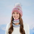 thumbnail image 4 of Wutalume Winter Hat and Scarf Set for Women, Fleece Lined Thick Knitted Beanie with Ear Muffs, Warm Two-Piece Set for Outdoor Activities,Purple, 4 of 8