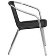 thumbnail image 3 of Commercial Aluminum and Black Rattan Indoor-Outdoor Restaurant Stack Chair, 3 of 9