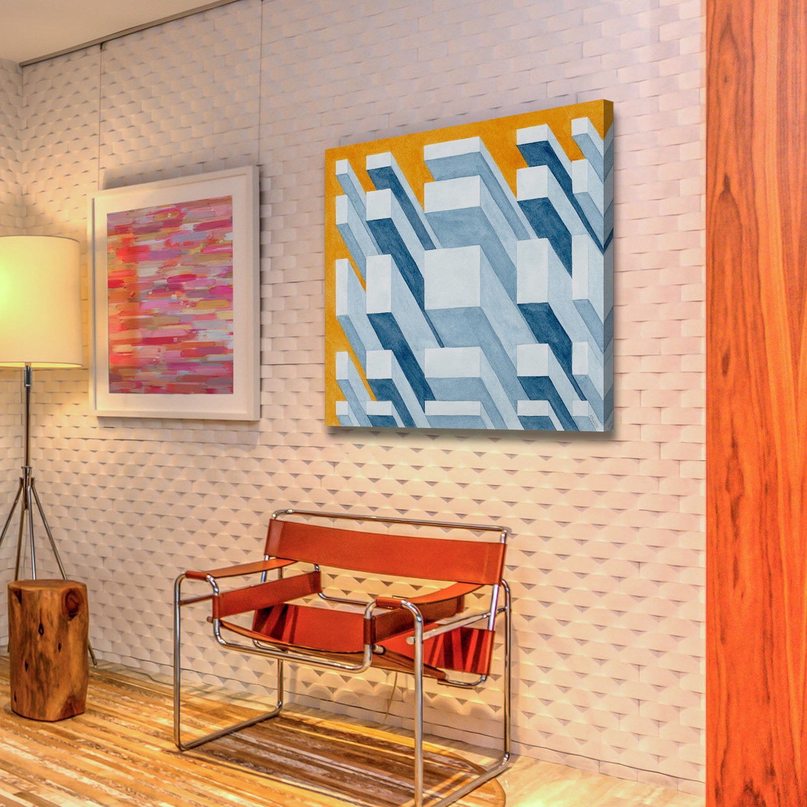 Marmont Hill 3D Skyscrapers Print on Wrapped Canvas