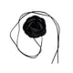 thumbnail image 2 of Collar con cordones de flores, elegante collar gargantilla de flores grandes de estilo retro Negro, 2 of 9