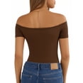 thumbnail image 3 of MOYIKO Off The Shoulder Tops for Women Short Sleeve Slim Fit Shirts Basic Clothes 2026 Fashion, 3 of 7