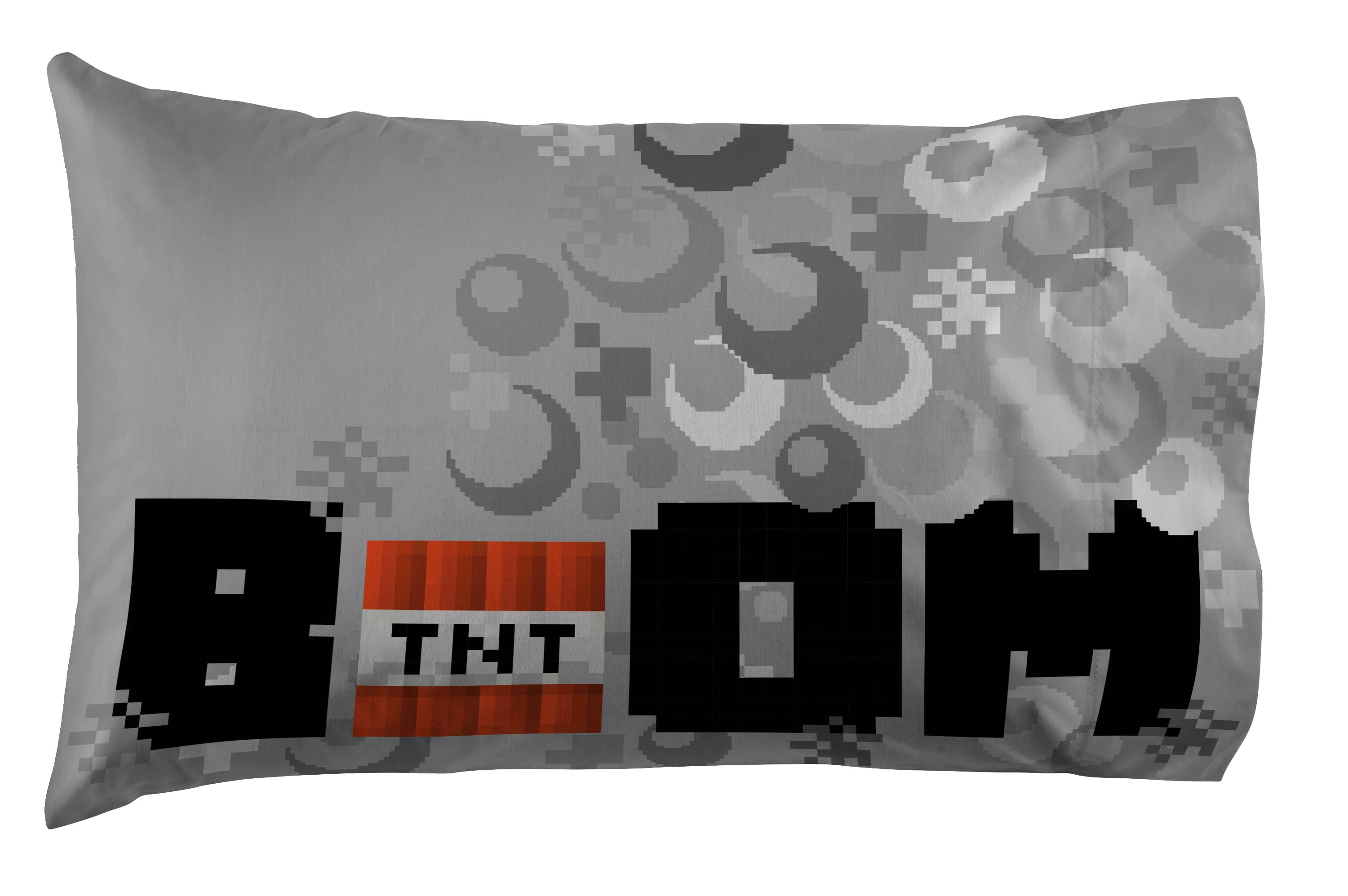 Minecraft Gray Blocks Kid's Bedding Sheet Set, Gaming Bedding