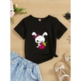 thumbnail image 1 of Cute Fashion Simple Strawberry Bunny print girls short-sleeved T-shirt, spring, summer and autumn, 1 of 7