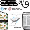 thumbnail image 4 of School Bus and Backpacks White Pattern Insulated Lunch Bag with Shoulder Strap and Bottle Holder,Bento School Lunch Bag Box,11x9.5x3.5 Inches, 4 of 5