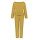 thumbnail image 5 of ICHUANYI Clearance Fashion Woman Long Sleeve Blouse +Loose Pants Sets(Yellow, L) ICHUANYI WER2023081205259, 5 of 6