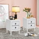 thumbnail image 2 of Mesitas de Noche Costway 2 Cajones Mesita Auxiliar Moderna Blanco, 2 of 9