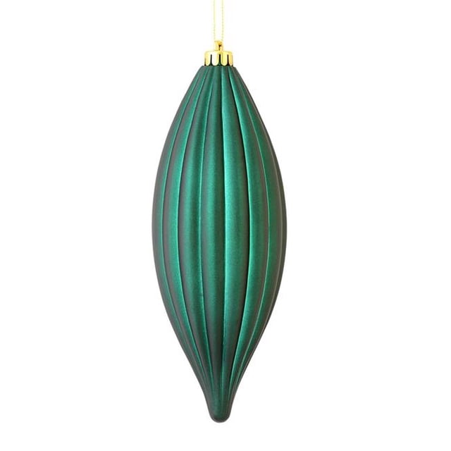Vickerman M183262M 8 in. Sea Blue Matte Line Finial Ornament 4 per Bag