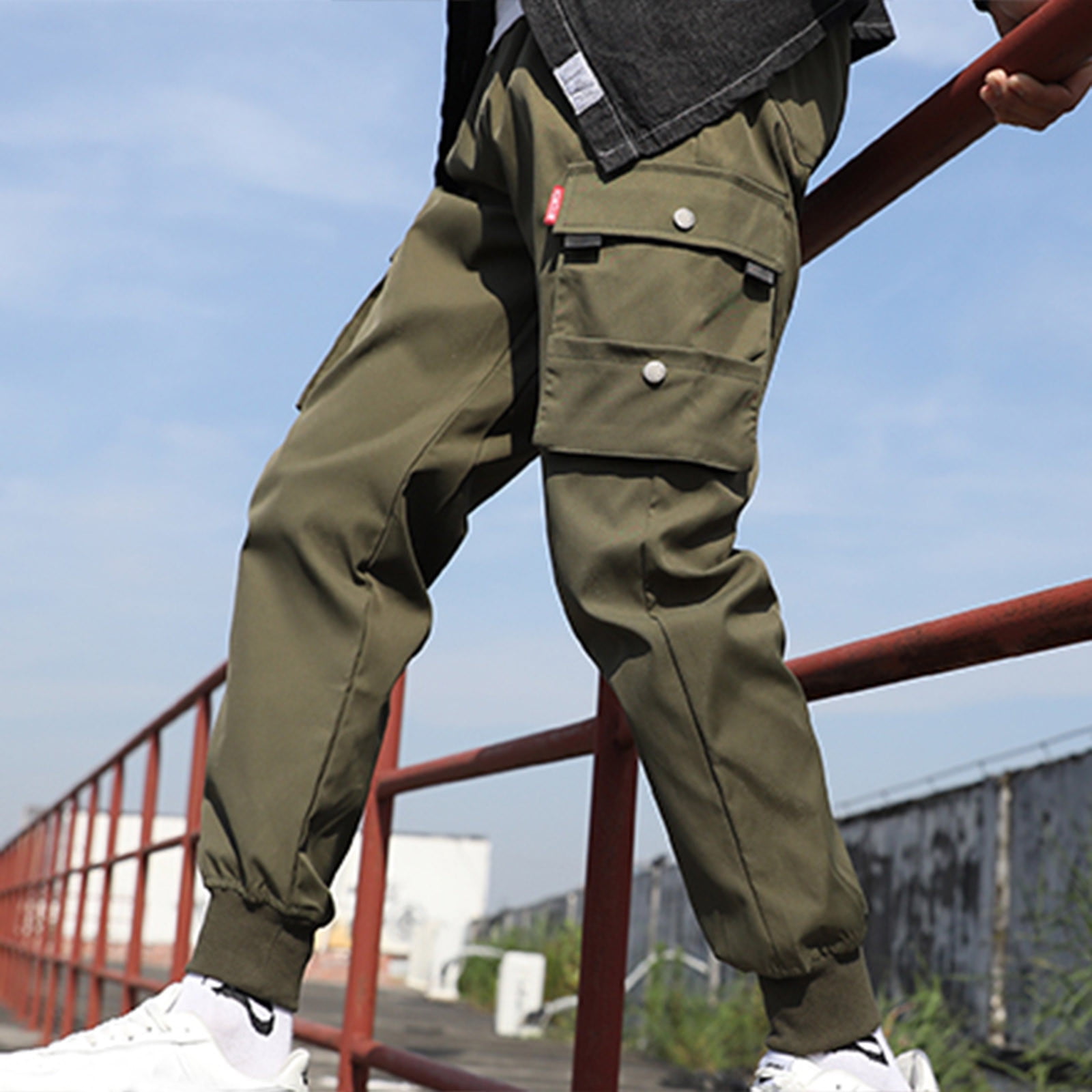 Blueek Cargo Pants For Men Work Wear Combat Safety Trousers Cargo Muti-Pockets Outdoor Full Pants Army Green Y02 M - View #5