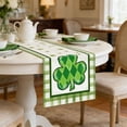 thumbnail image 4 of Happy St.Patrick's Day Table Runners, St. Patrick's Day Green Buffalo Plaid Shamrocks Runners, 71" X 13" St. Patrick's Day Decorative Tablecloth, For Holiday Parties Dinner Decoration, 4 of 6