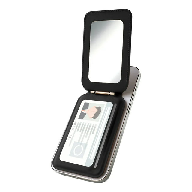 Wallet Cartera Magnetica Con Espejo Para Iphone Magsafe Negro