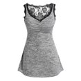 thumbnail image 1 of Tank Top de Espacio Teñido con Encaje de Talla Grande Rosegal  Camisetas sin mangas de talla grande, 1 of 5