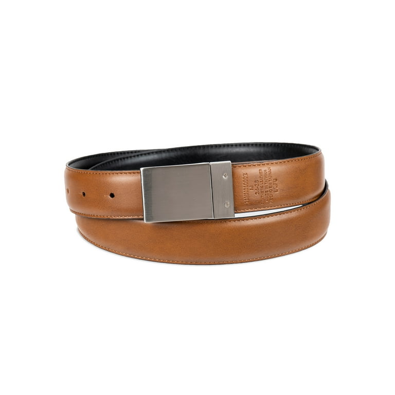 Haggar Men's Stretch Reversible Two-in-One Plaque Buckle Dress Belt Haggar Men's Stretch Reversible Two-in-One Plaque Buckle Dress Belt