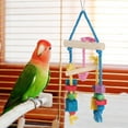 thumbnail image 2 of Colorful Wood Block Biting String Cotton Rope Balance Hanging Chewing Playing Bird Toy Parrots Swing Supplies Accessory, 2 of 9