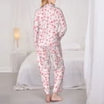thumbnail image 6 of Wukai Cute Hand Drawn Hearts Print Women's Pajama Set - Soft Long Sleeve Sleepwear for Comfort and Style-Medium, 6 of 9