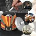 thumbnail image 4 of Yayeee Ashtray with Lid for Cigarette Smokeless Stainless Steel Home Ash Holder, Black Cat, 4 of 7