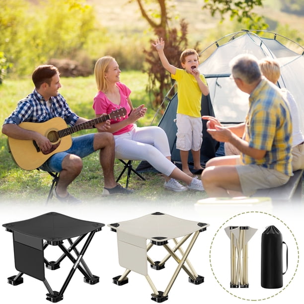 Taburete plegable portátil, silla de camping de 13", capacidad de 360 libras, apertura/cierre de 1 segundo, asiento de tela transpirable liviano de 1.5 libras, marco de aluminio de 4 patas, bolsa de