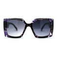 thumbnail image 2 of Womens Square Rectangle Mod Chunky Plastic Butterfly Designer Sunglasses Purple Flower Smoke, 2 of 4