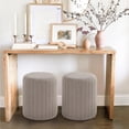 thumbnail image 2 of Get Set Style Tulum Round Boucle Ottoman with Comfy Padded Seat (Khaki), 2 of 5