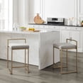 thumbnail image 4 of Crosley Tabourets de Comptoir Modernes en Velours/acier, Gris (Ensemble de 2), 4 of 5