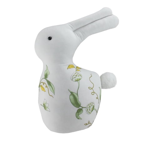 14 White Soft Green and Yellow Floral Rabbit Spring Decoration
