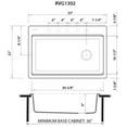 thumbnail image 2 of Ruvati Rvg1302 Epistage 33" Drop In Single Basin Granite Composite Kitchen Sink - Grey, 2 of 7