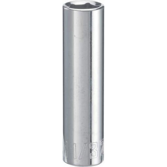 CRAFTSMAN Deep Socket, SAE, 1/4-Inch Drive, 11/32-Inch, 6-Point (CMMT43576),Full Polish