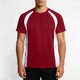 thumbnail image 1 of Ceisia Men's Athletic Short Sleeve T-shirt Color Block Round Neck Fitness Basketball Training Sport Tee Tops Red XS Gifts, 1 of 8