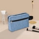 thumbnail image 4 of Xihbxyly Las mejores ofertas de hoy Bolsa de cosméticos Portátil de doble capa para mujer, color azul, multifuncional, para guardar artículos de tocador y cosméticos, 4 of 5