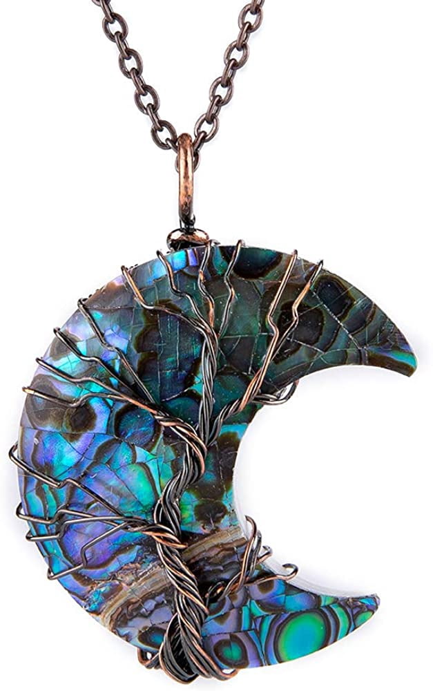 HSD Tree of Life Crescent Moon Necklace 