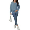 thumbnail image 2 of Womens Nursing Maternity Zipper Shirt Pregnancy Long Sleeve Pullover Top Breastfeeding Sweatshirt L Blue, 2 of 6